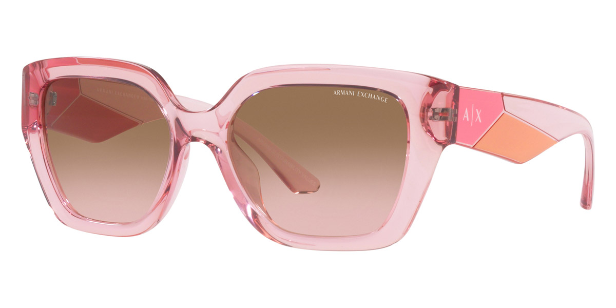 Armani Exchange™ AX4125SU 833911 54 Shiny Transparent Pink Sunglasses