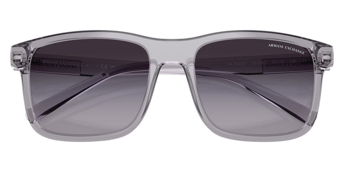 Color: Shiny Transparent Gray (82398G) - Armani Exchange AX4145SF82398G57