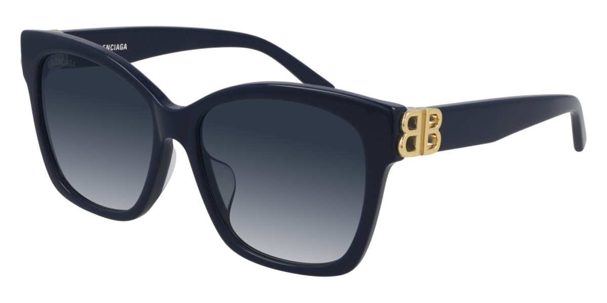 Balenciaga™ Dynasty BB0102SA 005 57 Blue/Gold Sunglasses