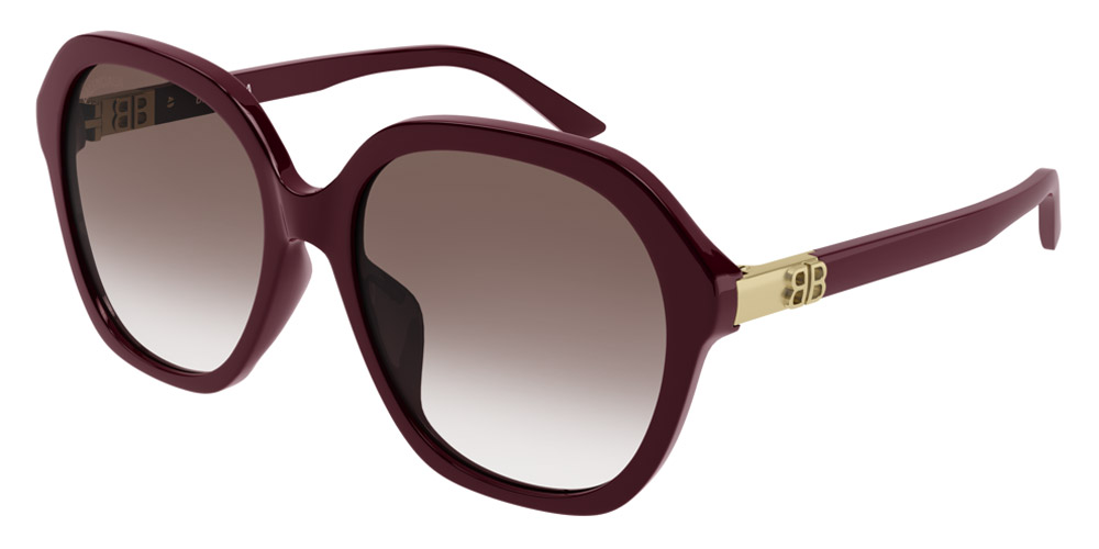 Balenciaga™ BB0184SA 004 57 Burgundy Sunglasses