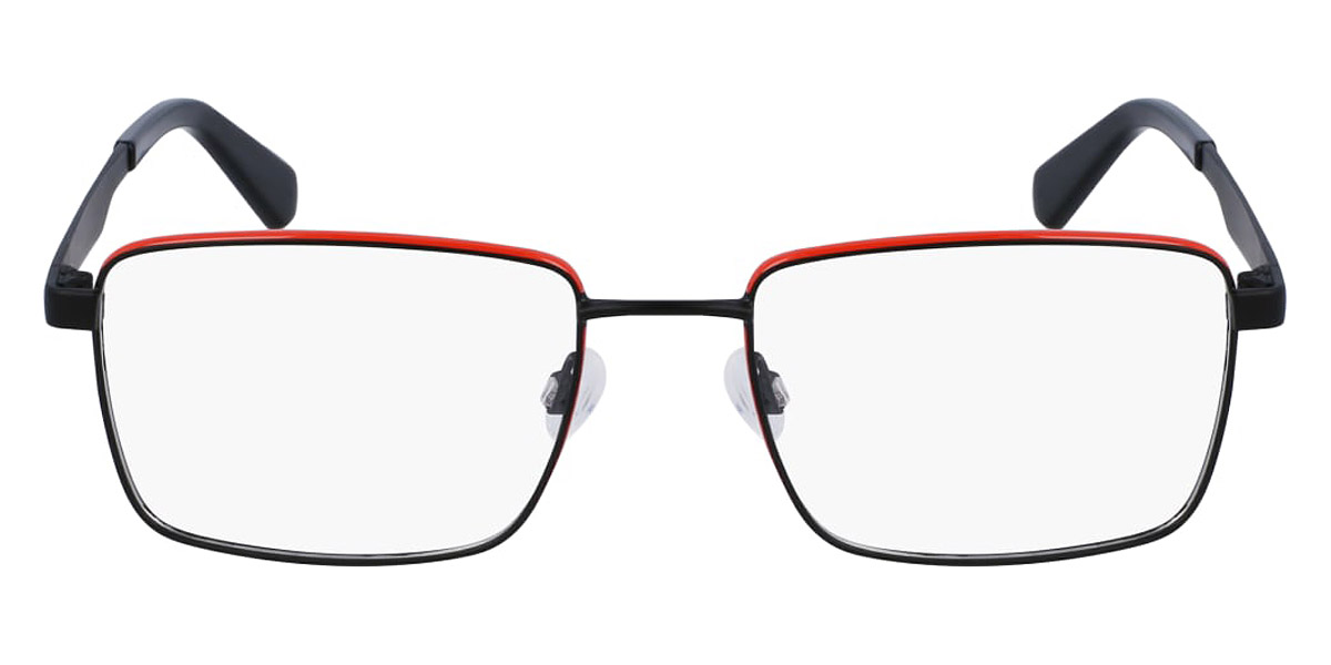 Calvin Klein CKJ Men Eyeglasses Matte Black Orange 54mm New Authentic