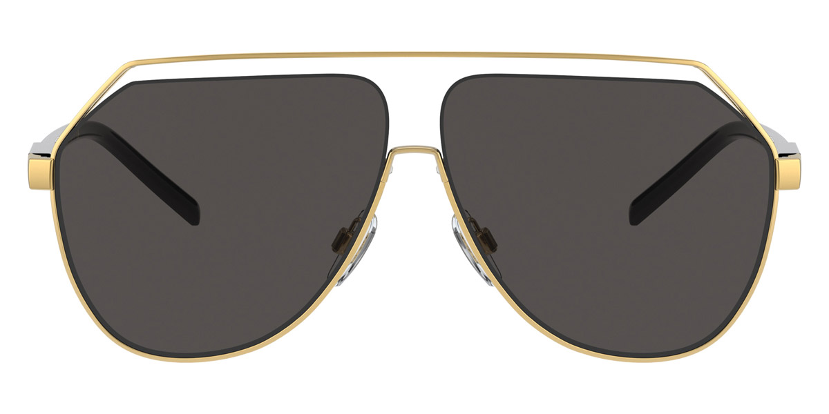 DOLCE & GABBANA DG2266 02/87 Men Gold/ Dark Grey Lens Sunglasses 63mm Authentic