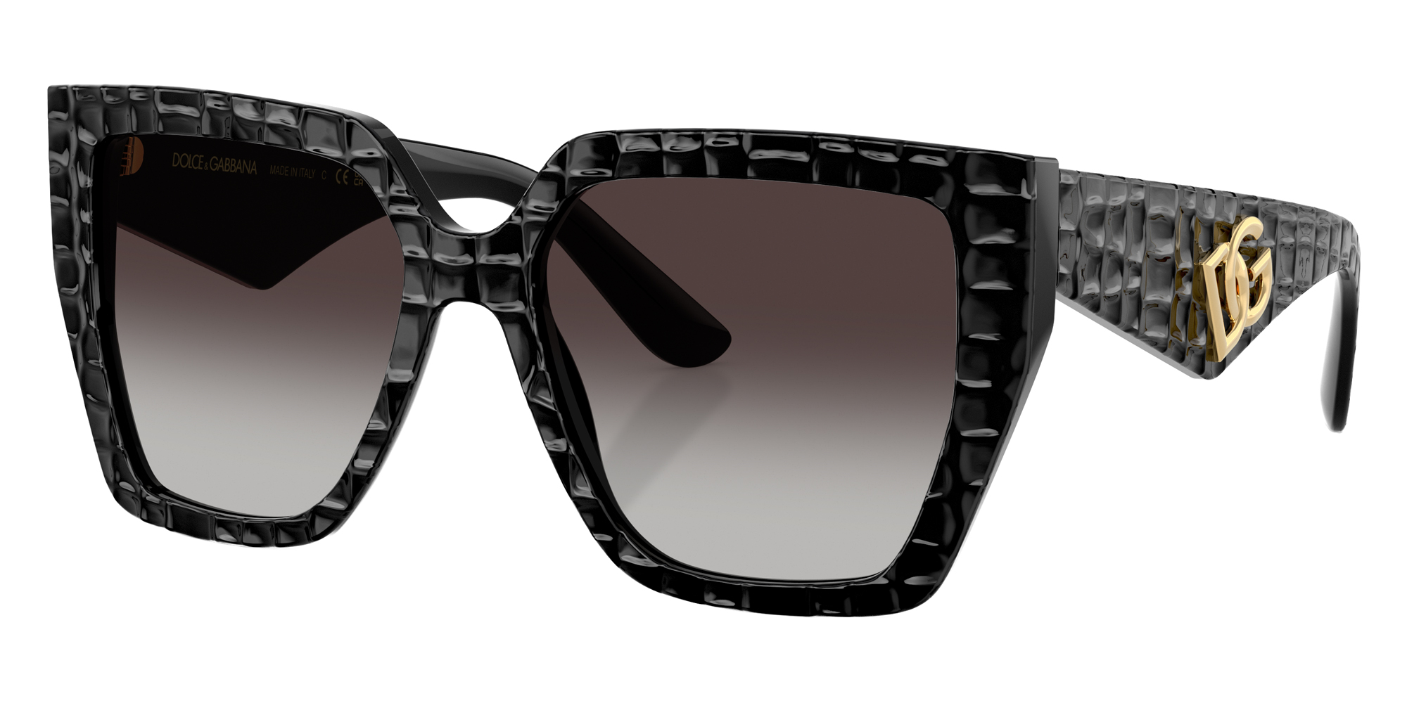 Color: Black Texture Cocco (32888G) - DOLCE & GABBANA DG443832888G55