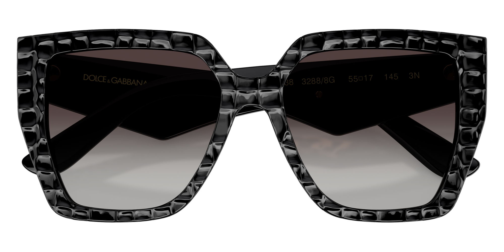 Color: Black Texture Cocco (32888G) - DOLCE & GABBANA DG443832888G55