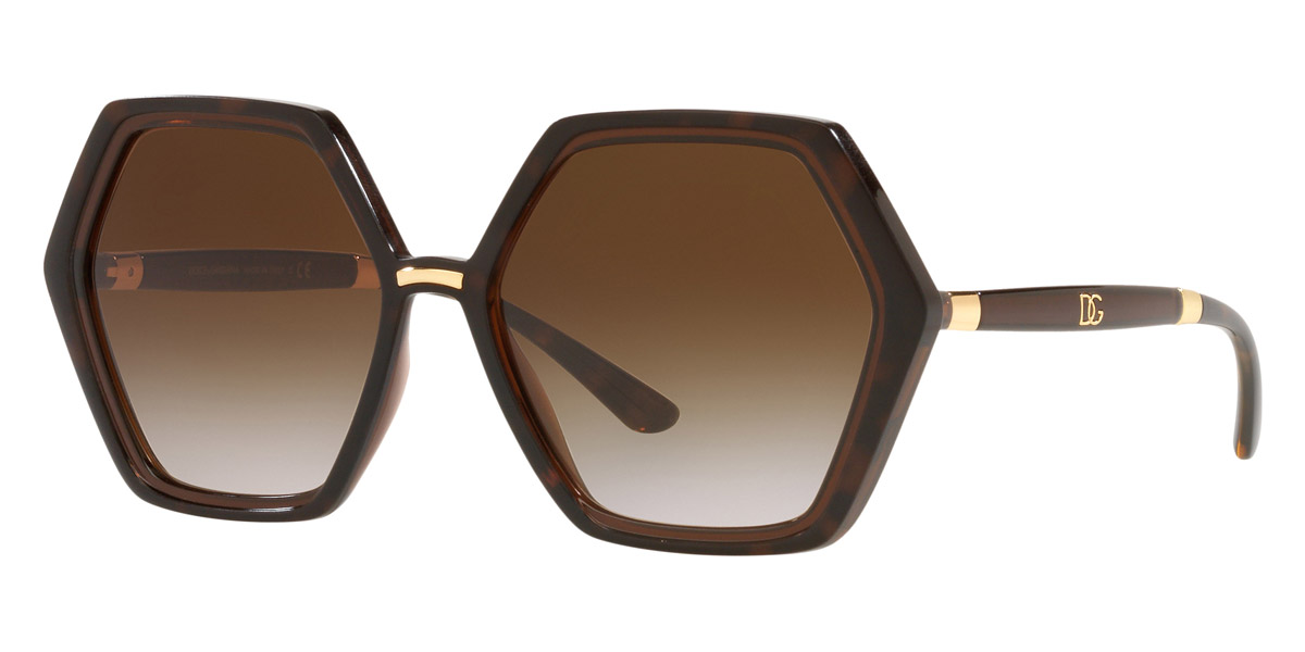 Dolce & Gabbana™ DG6167 318513 57 Havana/Transparent Brown Sunglasses