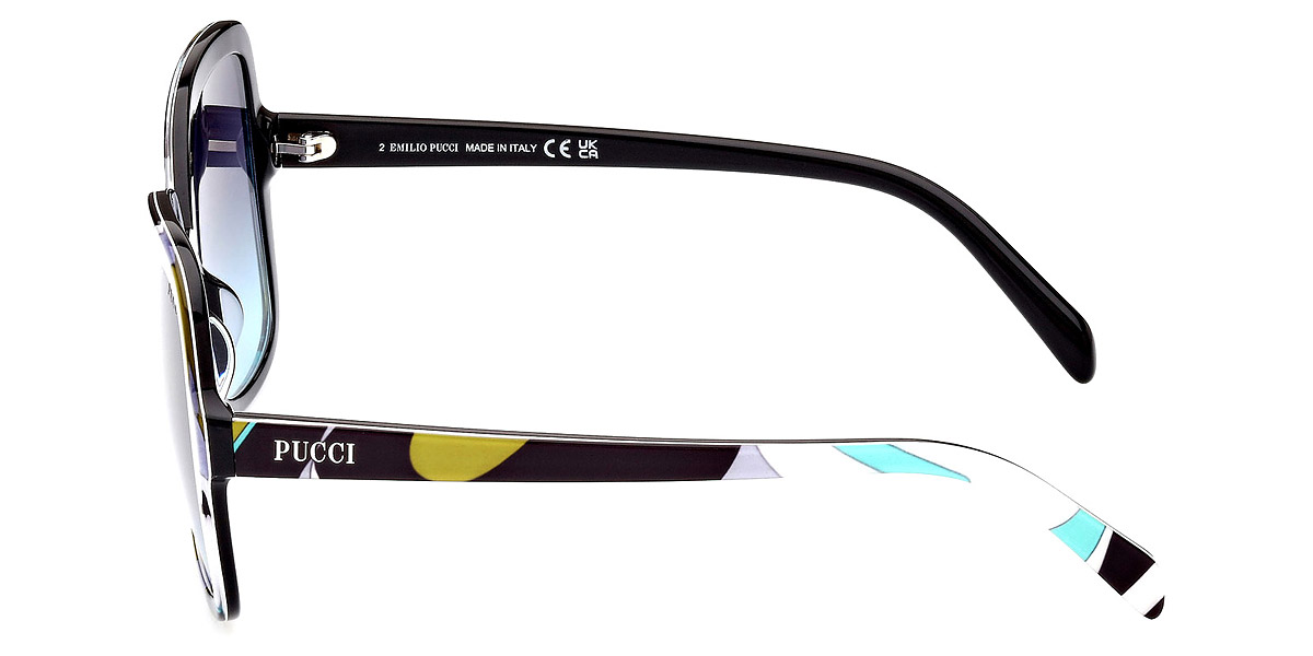 Color: Shiny Bilayer Turquoise Pucci Print & Black (89B) - Emilio Pucci EP019289B60