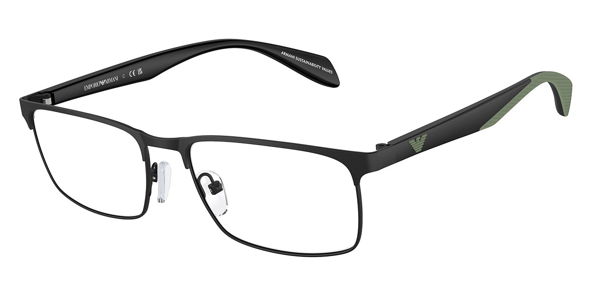 Color: Matte Black/Rubber Green (3001) - Emporio Armani EA1149300156