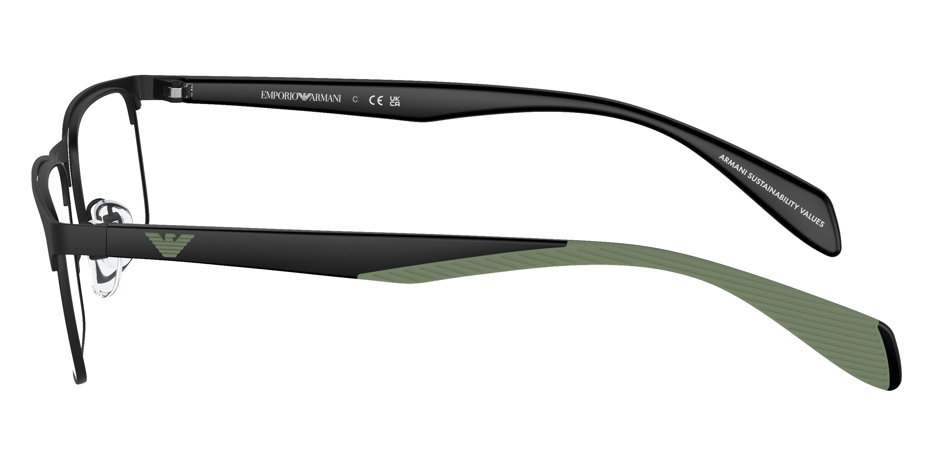 Color: Matte Black/Rubber Green (3001) - Emporio Armani EA1149300156
