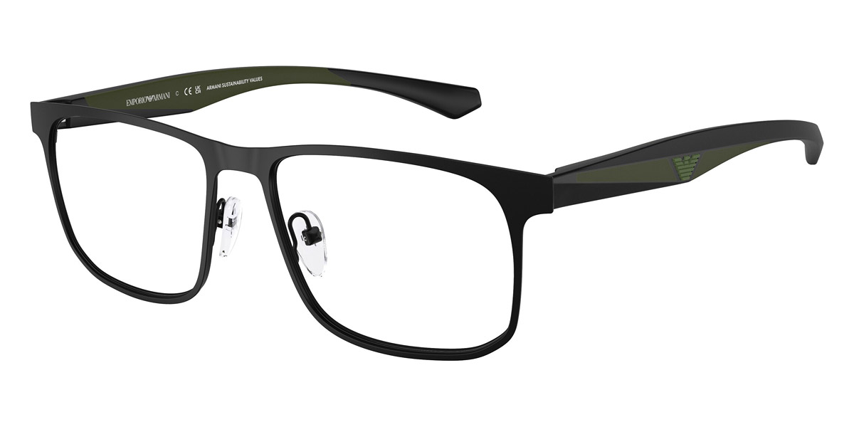 Color: Matte Black/Green Rubber (3001) - Emporio Armani EA1163300155