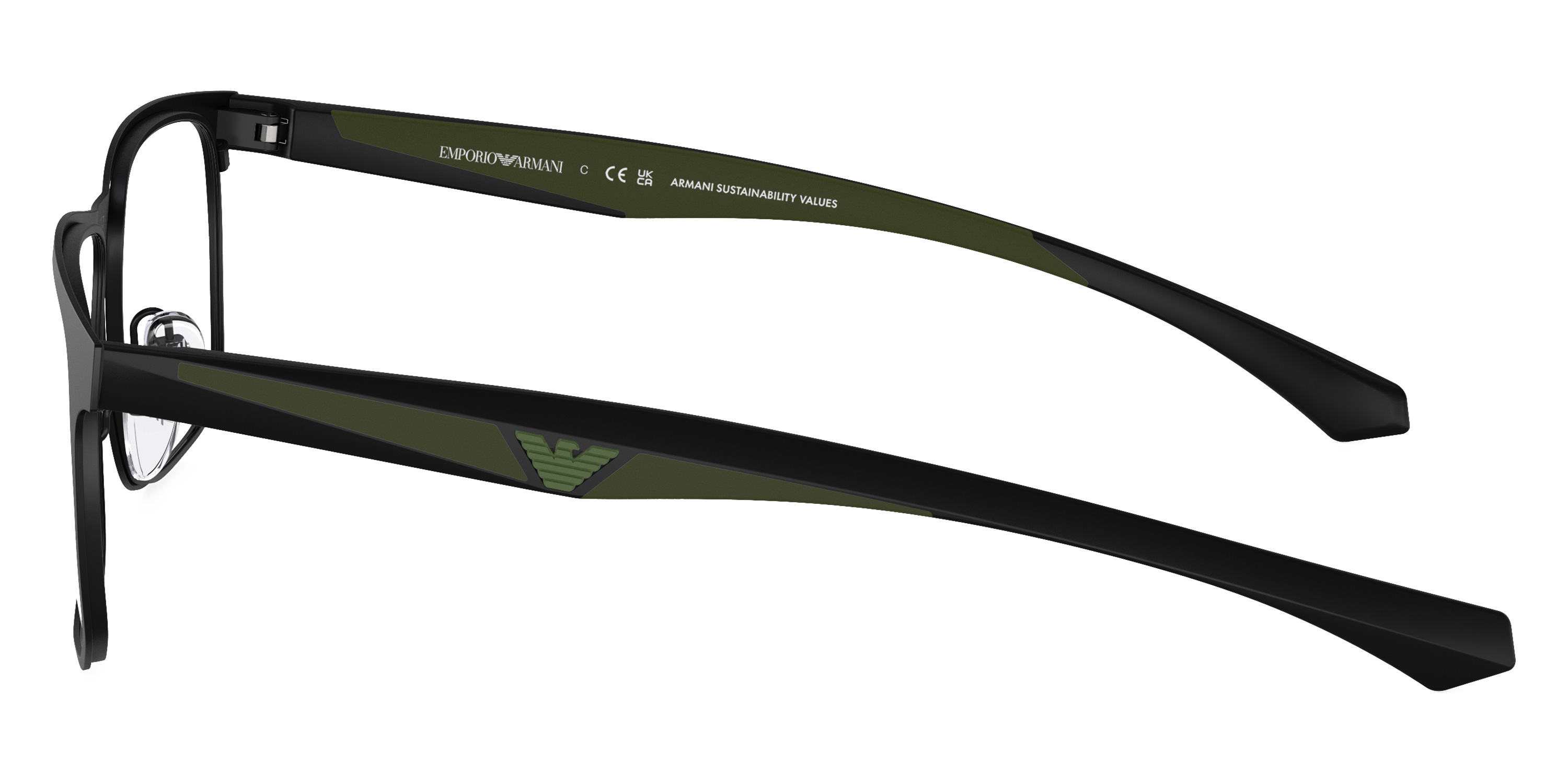 Color: Matte Black/Green Rubber (3001) - Emporio Armani EA1163300155