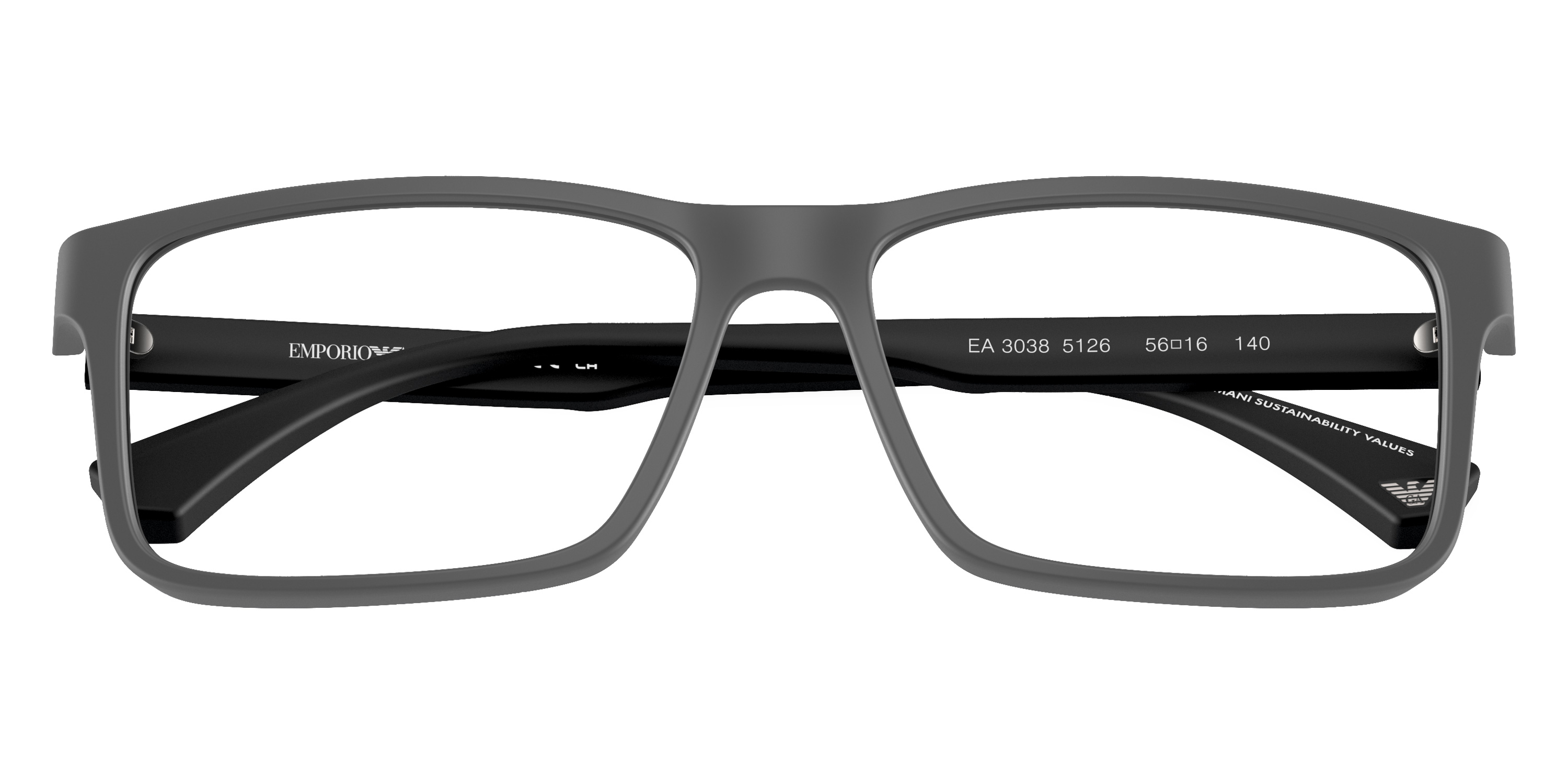 Color: Matte Dark Gray/Rubber Black (5126) - Emporio Armani EA3038512656
