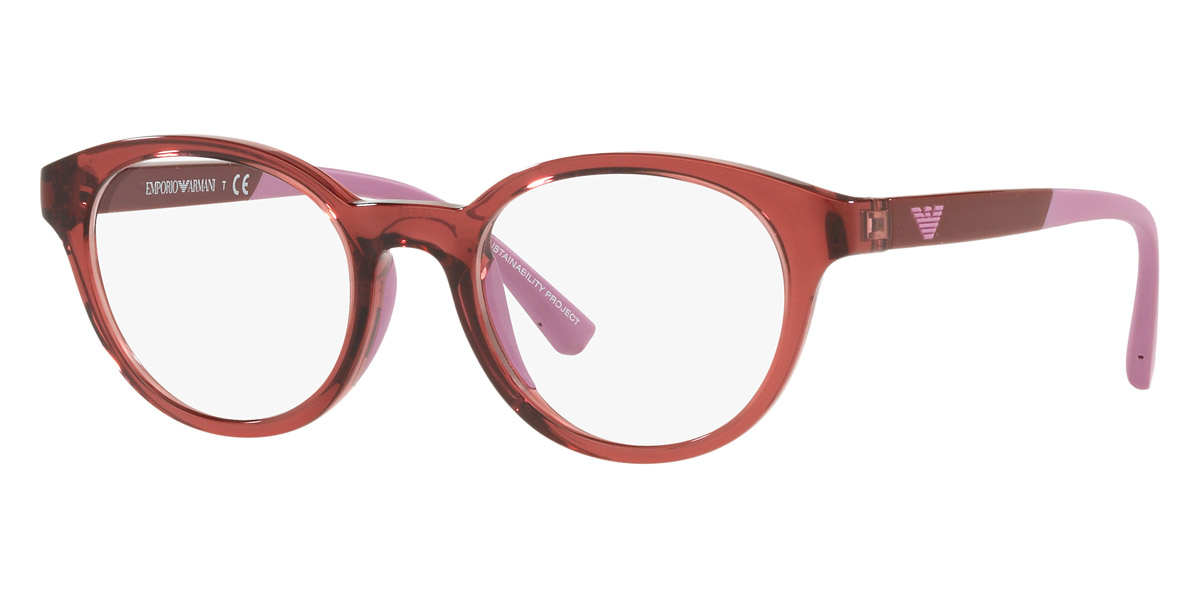Emporio Armani™ EA3205 5075 46 Shiny Transparent Red Eyeglasses