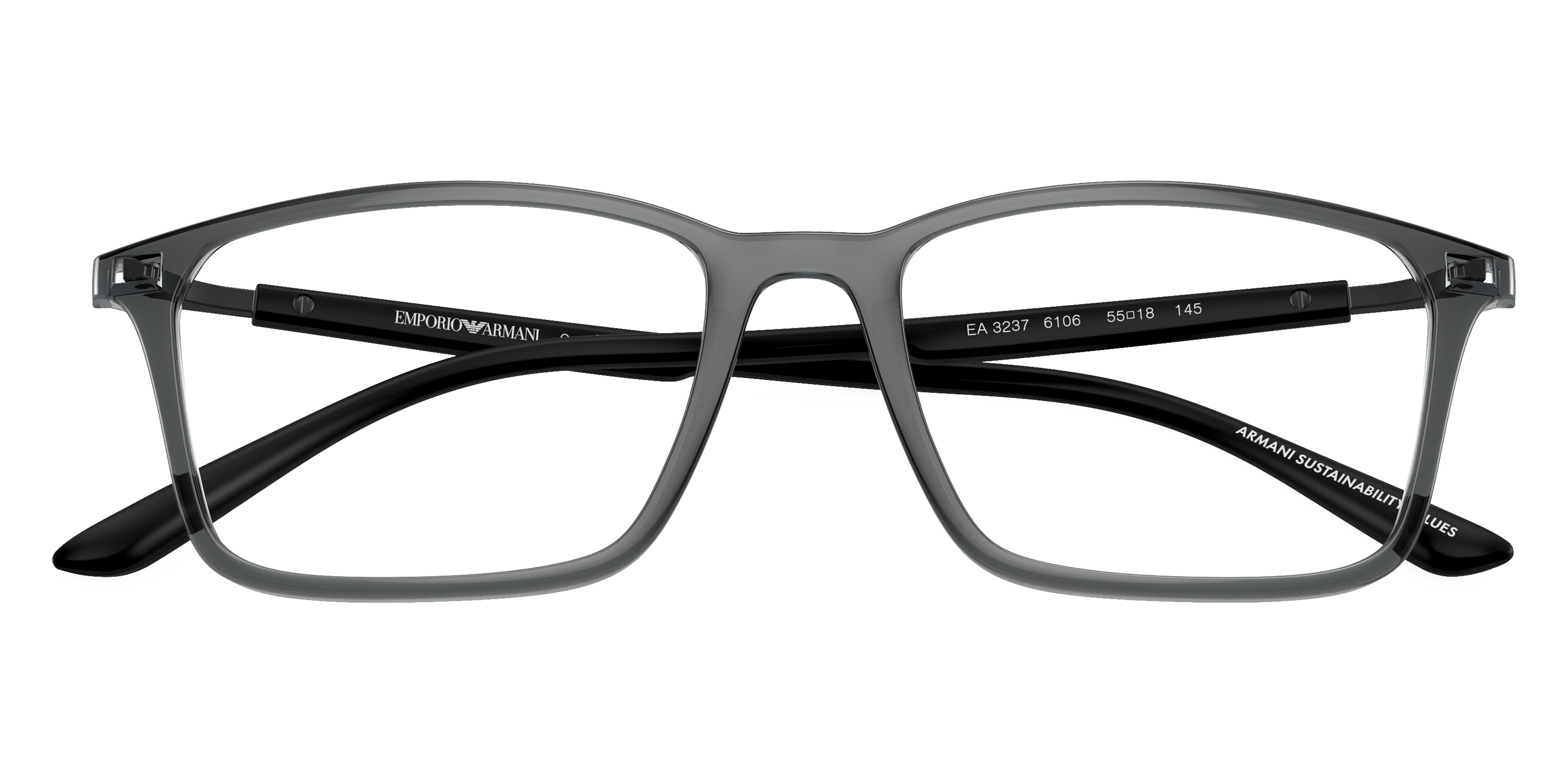 Color: Shiny Transparent Black/Matte Black (6106) - Emporio Armani EA3237610655