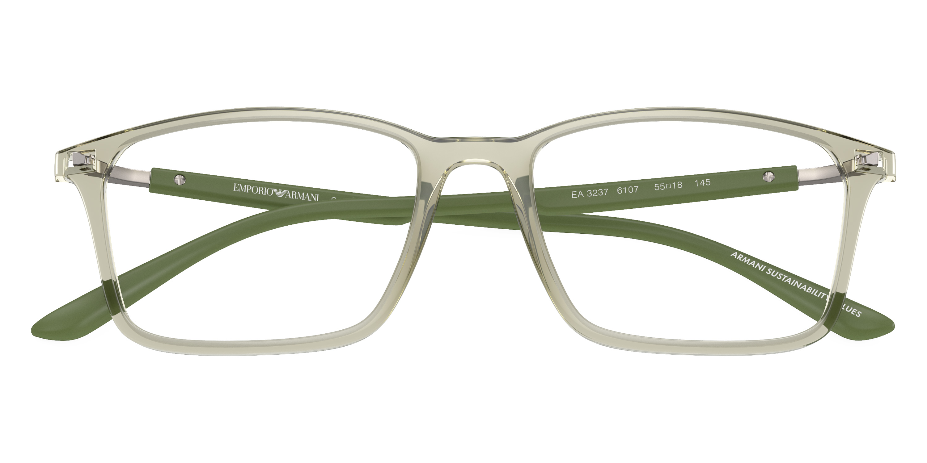 Color: Shiny Transparent Green/Matte Green (6107) - Emporio Armani EA3237610753