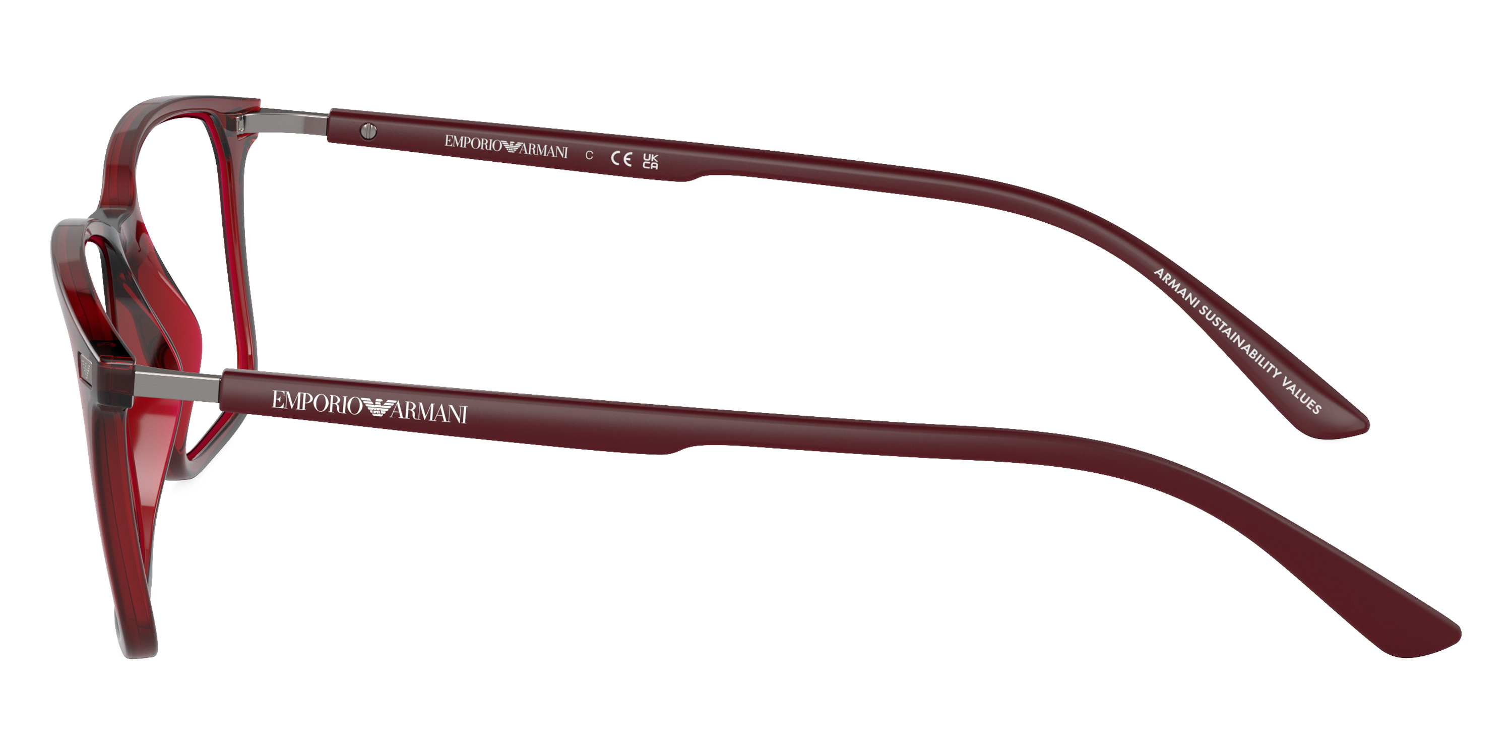 Color: Shiny Transparent Bordeaux/Matte Bordeaux (6109) - Emporio Armani EA3237610955