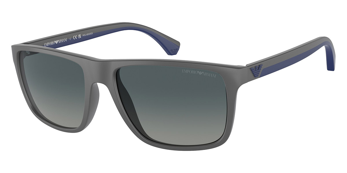 Color: Matte Gray/Blue (50604U) - Emporio Armani EA403350604U56