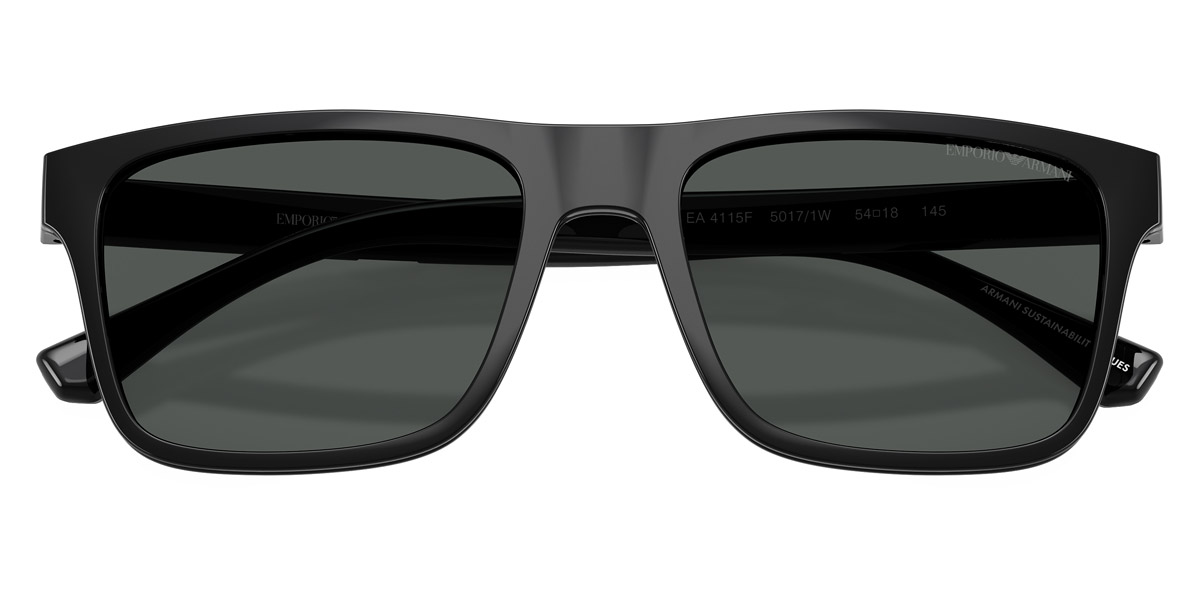 Color: Shiny Black/Rubber Gray (50171W) - Emporio Armani EA4115F50171W54