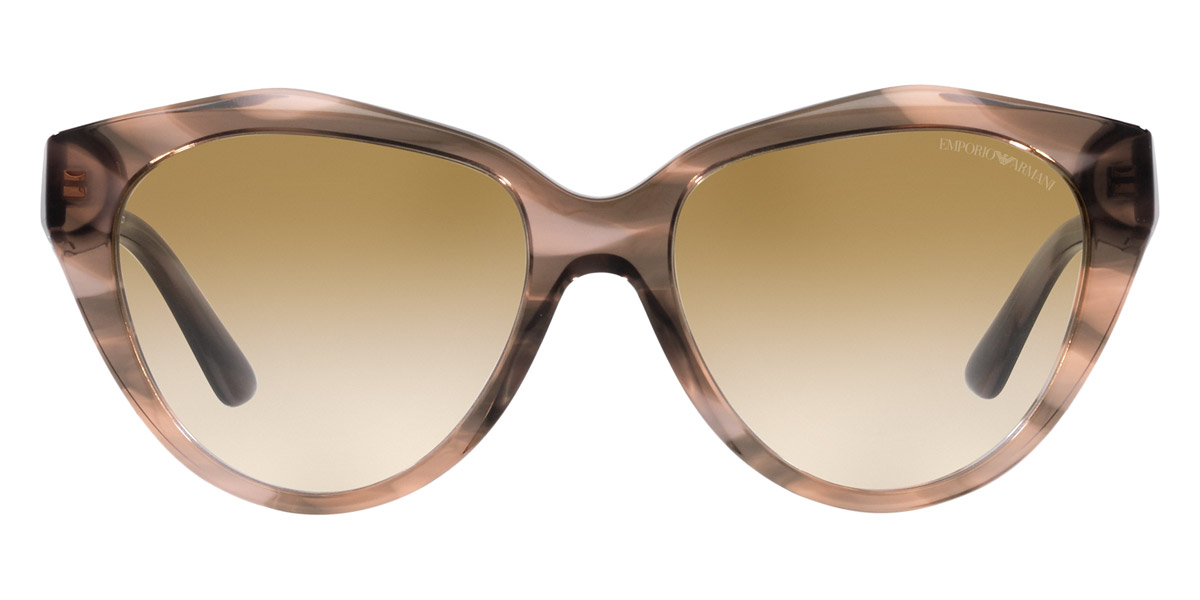 Emporio Armani™ EA4178 516913 54 Shiny Striped Brown Sunglasses