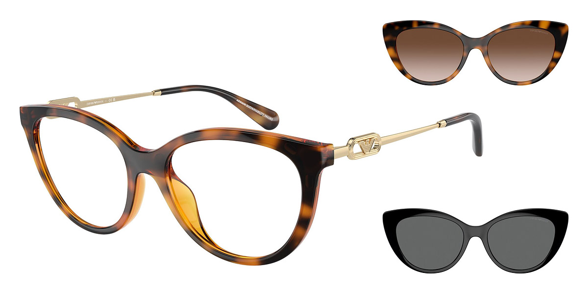 Color: Shiny Havana/Shiny Pale Gold (50261W) - Emporio Armani EA4213U50261W53