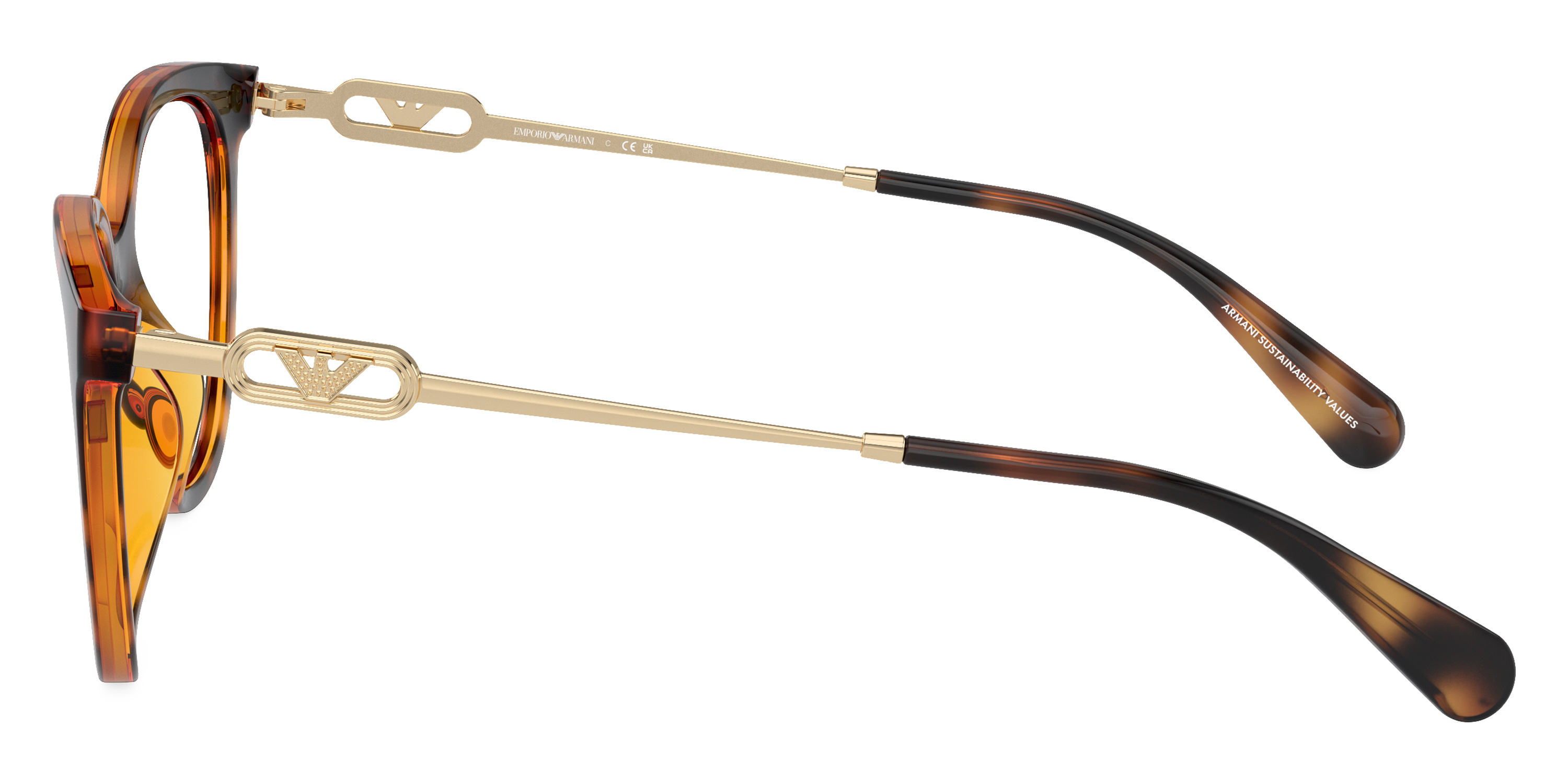 Color: Shiny Havana/Shiny Pale Gold (50261W) - Emporio Armani EA4213U50261W53