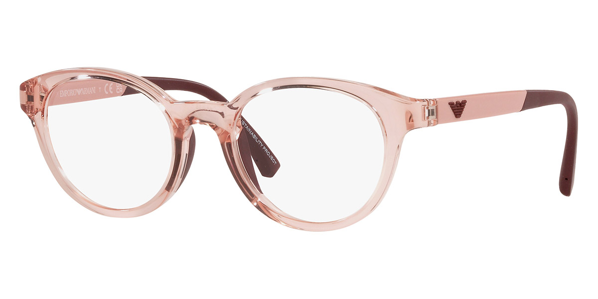Emporio Armani™ EK3205F 5544 46 Shiny Transparent Pink Eyeglasses