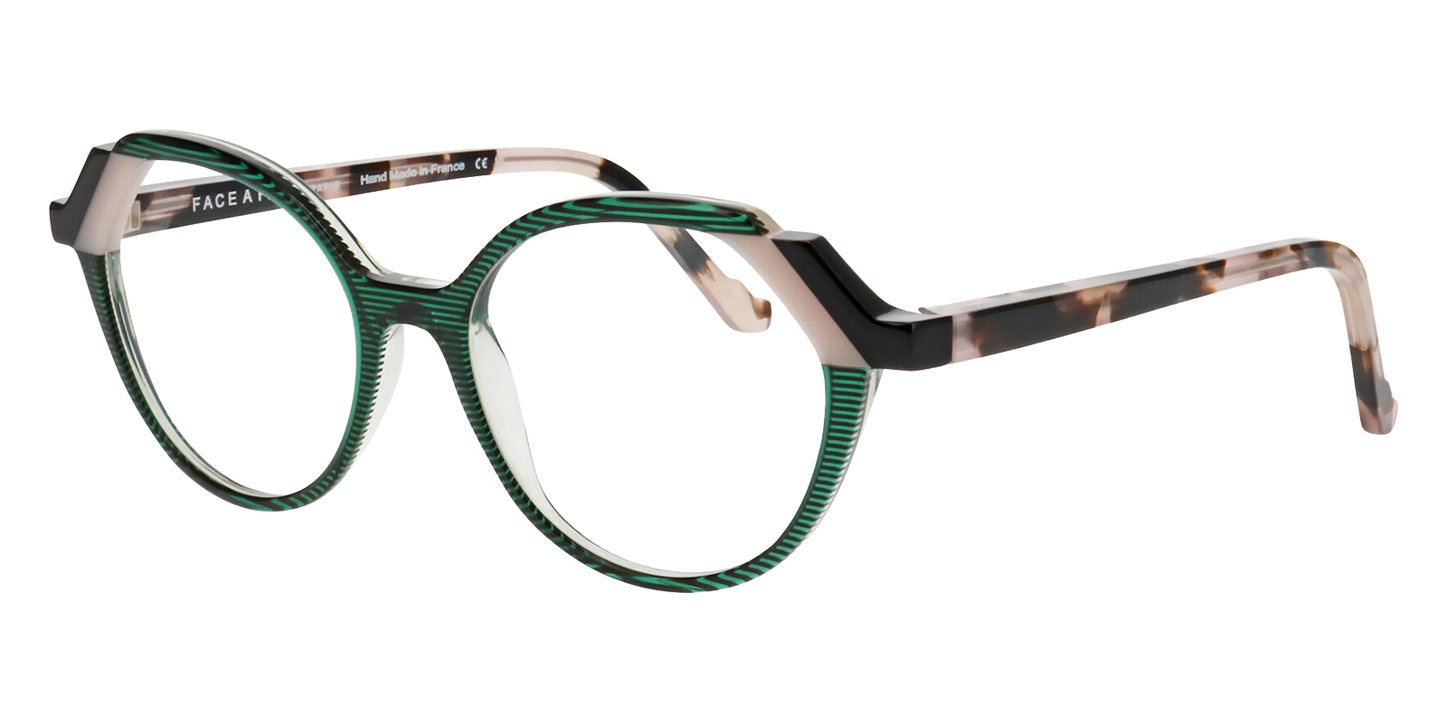 Color: Transparent Striped Dark Green (1107) - Face a Face FAFMOVES2110752