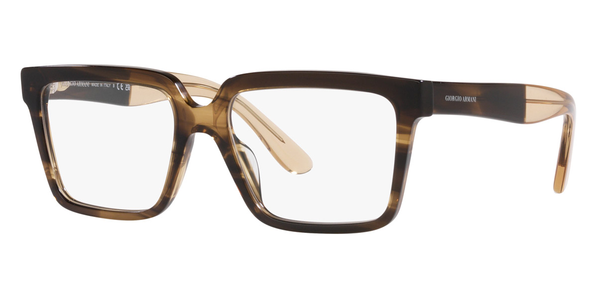 Giorgio Armani™ AR7230U 5958 53 Shiny Striped Brown Eyeglasses