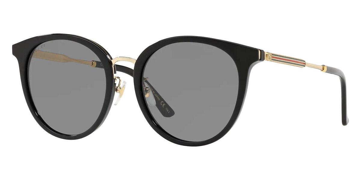 Gucci GG0204SK 001 56 Gold Black Sunglasses