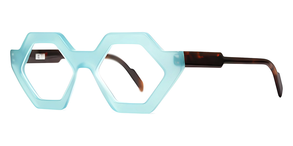 Color: Light Blue Transparent/Tortoise (0H63) - Henau HENHEXAFORTE0H6348