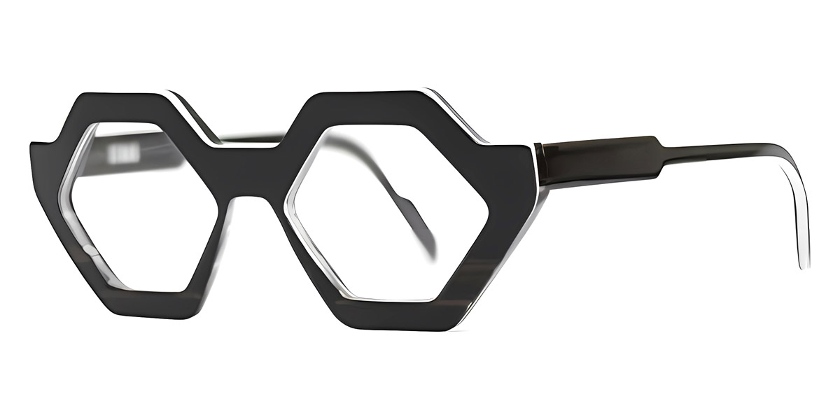 Color: Black/White/Gray Striped Transparent (V45) - Henau HENHEXAFORTEV4548