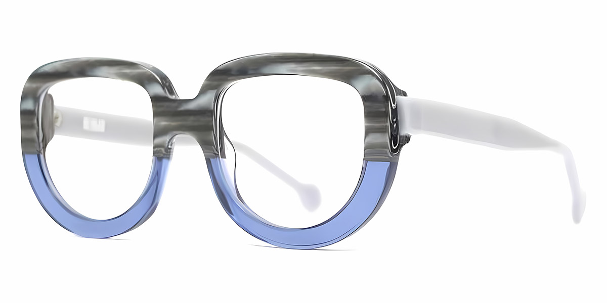 Color: Gray Horn Transparant Blue/Light Gray (G89) - Henau HENJOTAG8948