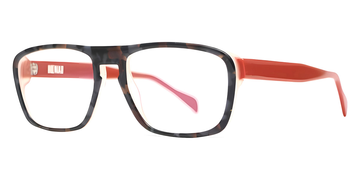 Color: Gray Blue Havana/Transparent Pink/Red-Orange (0H25) - Henau HENMANU0H2554