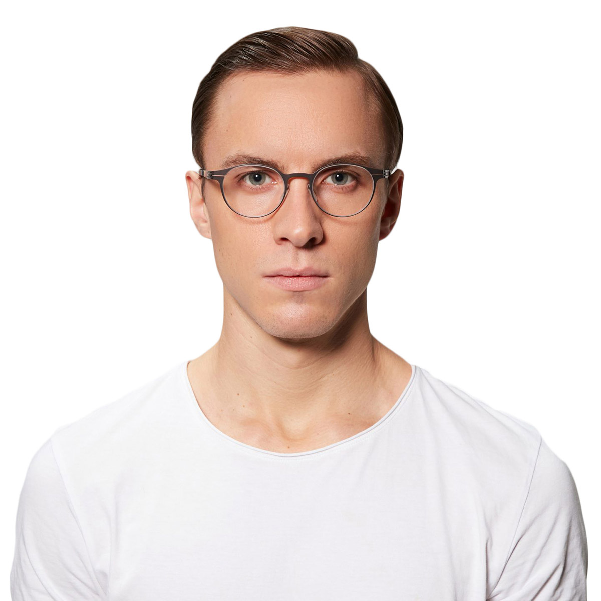 Ic! Berlin 125 Foxweg Teak Eyeglasses On Male Model