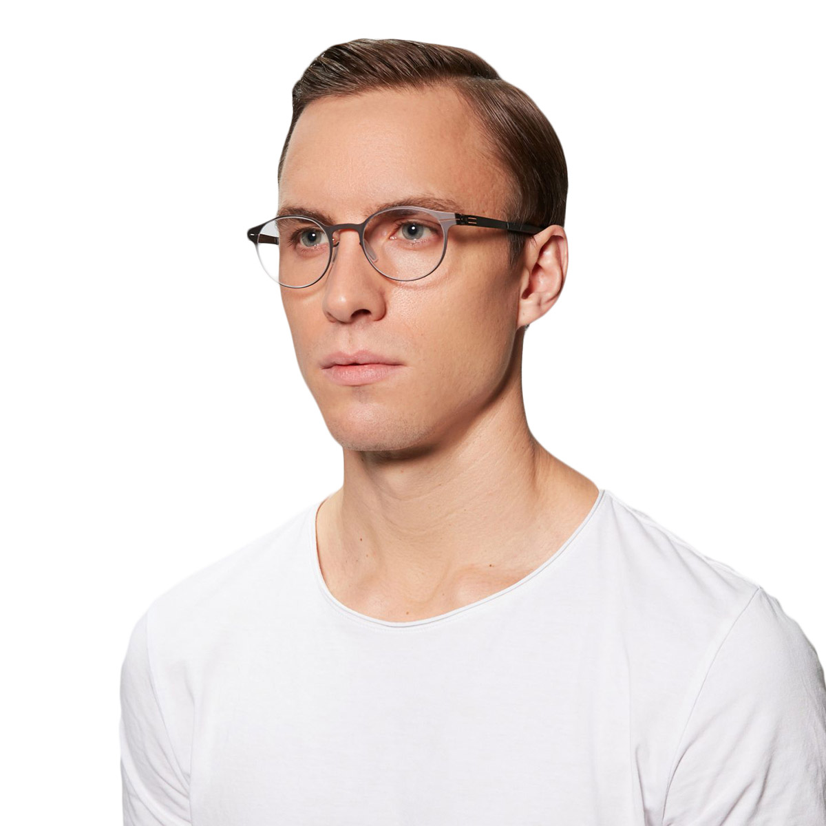 Ic! Berlin 125 Foxweg Teak Eyeglasses On Male Model 2