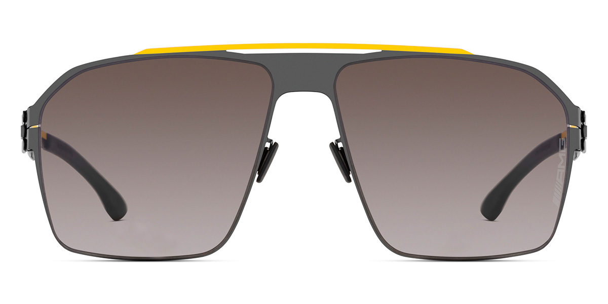 Ic! Berlin AMG 02 Yellow Bridge-Gun-Metal Sunglasses Front View