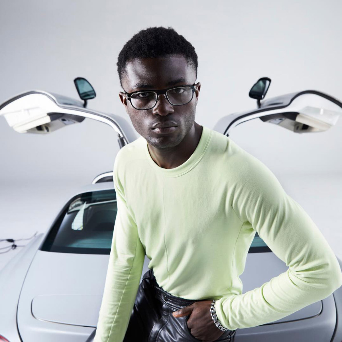 Ic! Berlin AMG 03 Black-Red 97 Eyeglasses Lifestyle Shot 2