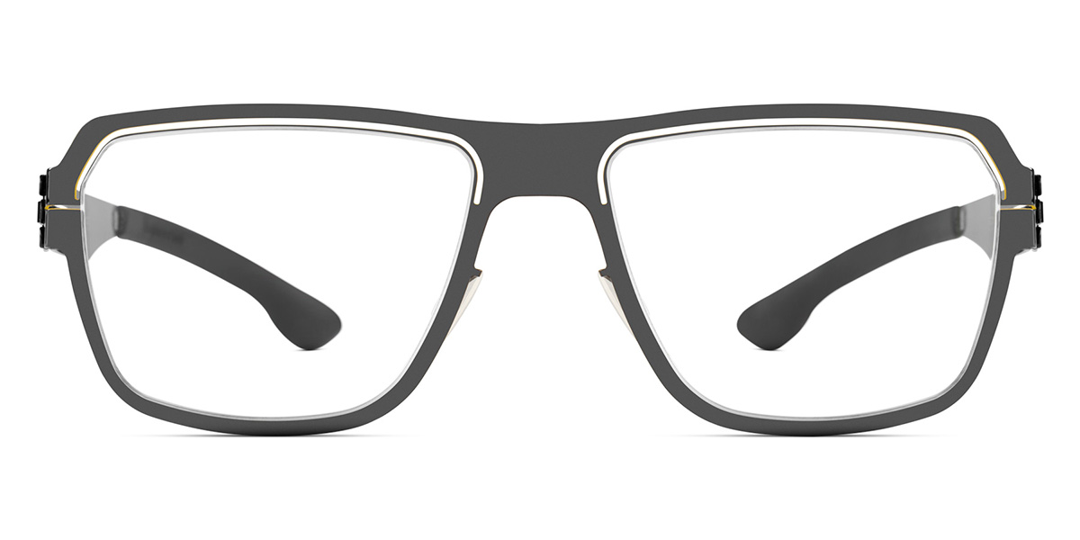 Ic! Berlin AMG 04 Gun-Metal-Yellow Eyeglasses Front View