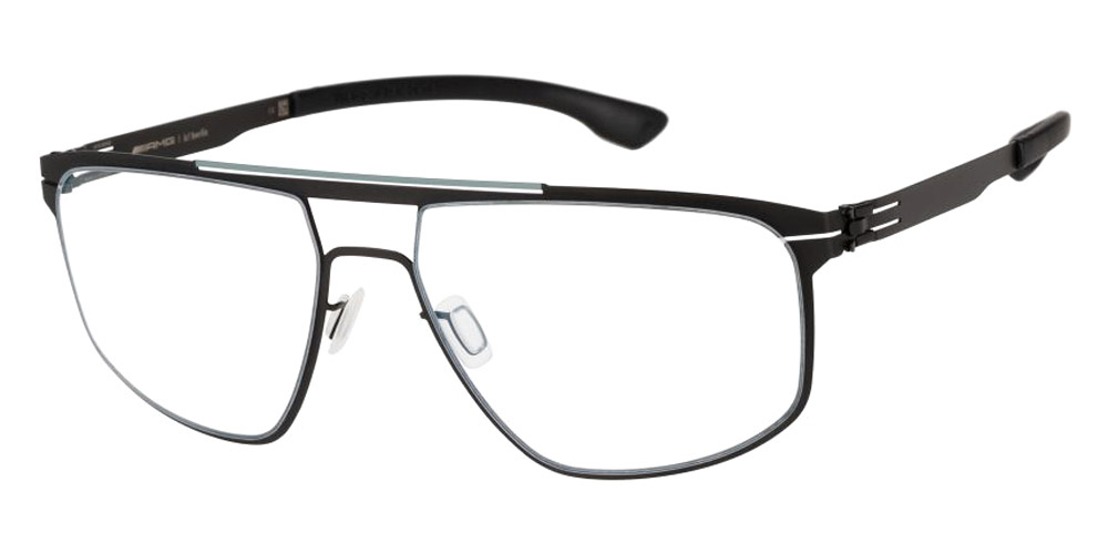 Ic! Berlin AMG 08 Venice Green Bridge-Black Eyeglasses Side View