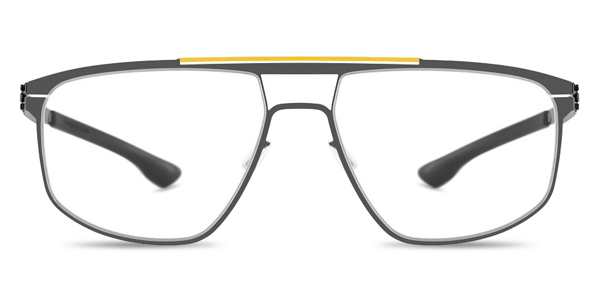 Ic! Berlin AMG 08 Yellow Bridge-Gun-Metal Eyeglasses Front View