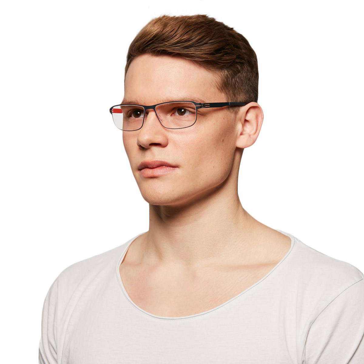Ic! Berlin Andrew P. Blue Flame Eyeglasses On Male Model