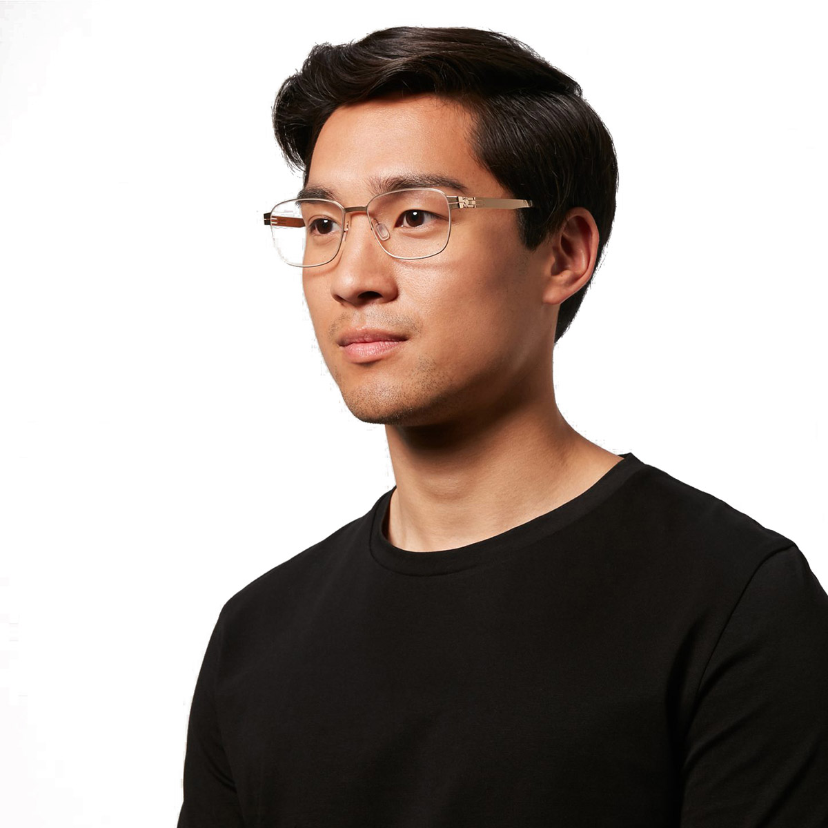 Ic! Berlin Andy L. Rosé-Gold Eyeglasses On Male Model 2