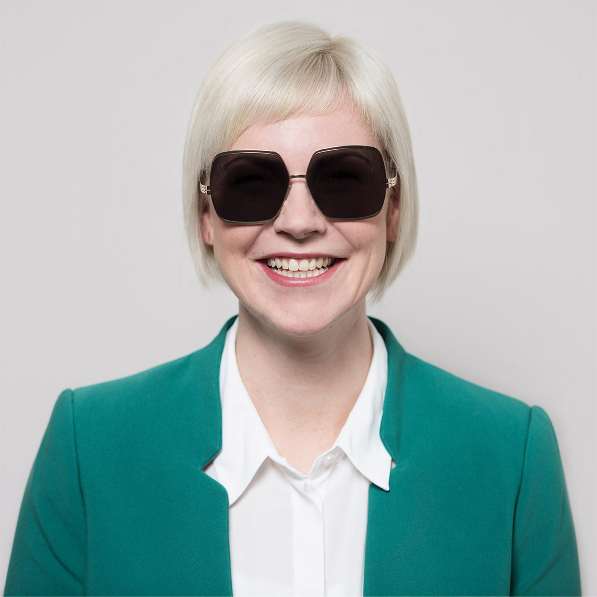 Ic! Berlin Angelina T. Rosé-Gold Sunglasses On Female Model