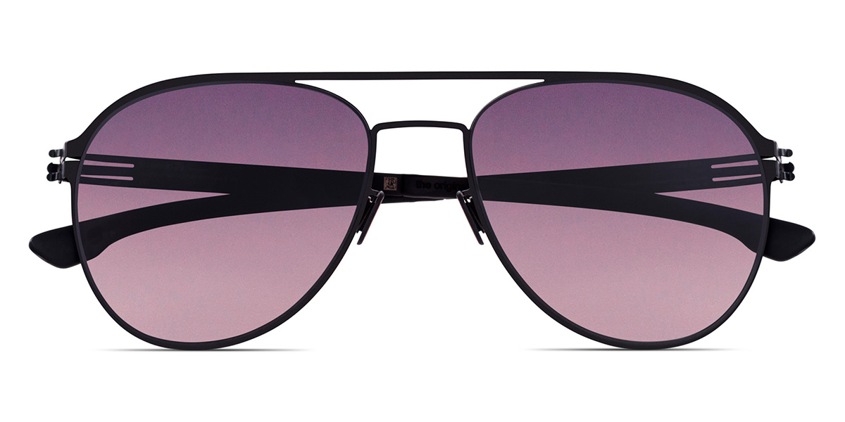 Ic! Berlin Attila L. Black Sunglasses Front View