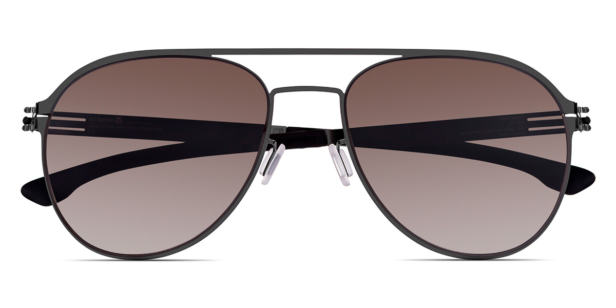 Ic! Berlin Attila L. Gunmetal Sunglasses Front View
