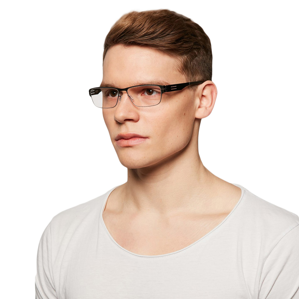 Ic! Berlin Basti S. Black Eyeglasses On Male Model