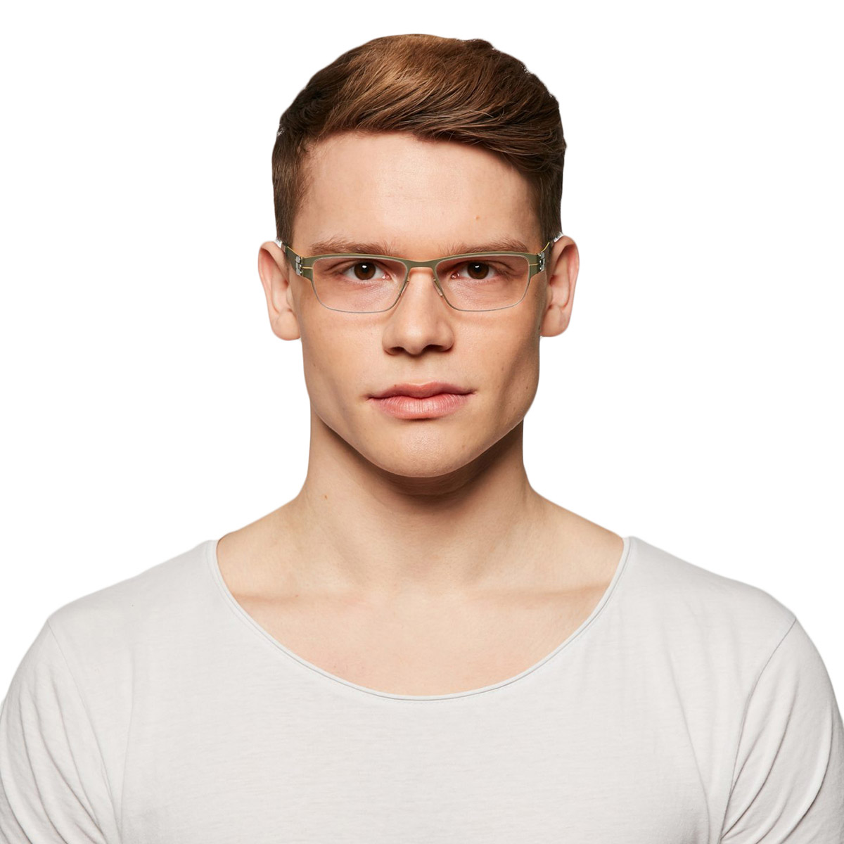 Ic! Berlin Basti S. Lemon Tree Eyeglasses On Male Model