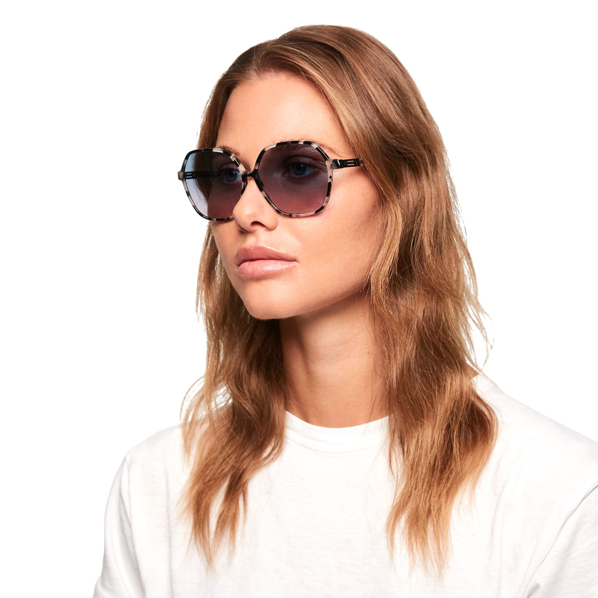 Ic! Berlin Beam Black-Crystal Sunglasses On Female Model