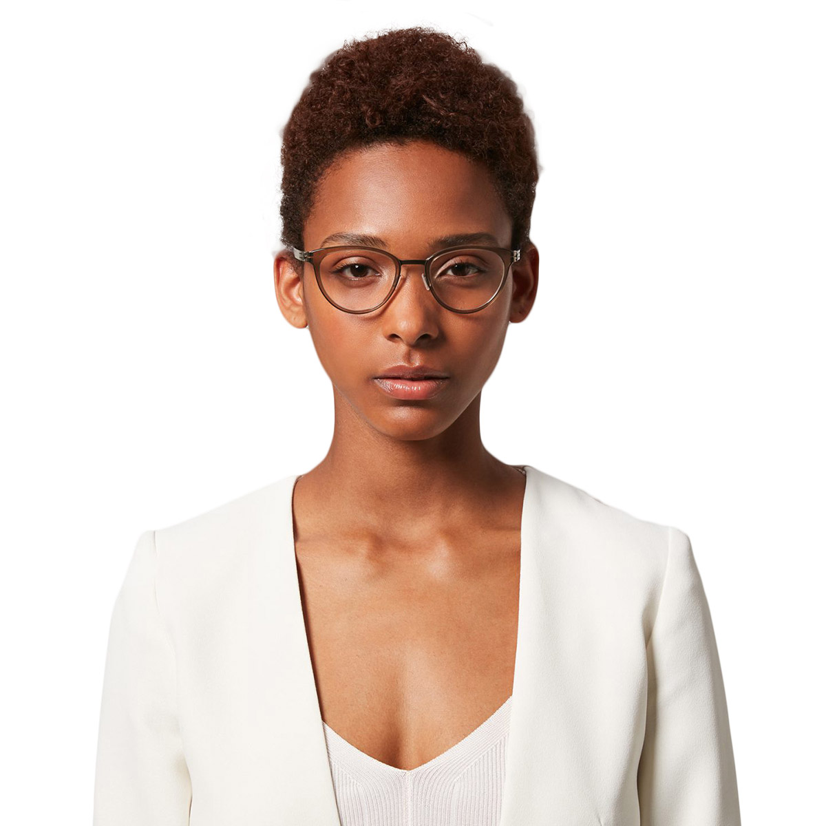 Ic! Berlin Beate J. Bronze-Dune Eyeglasses On Female Model