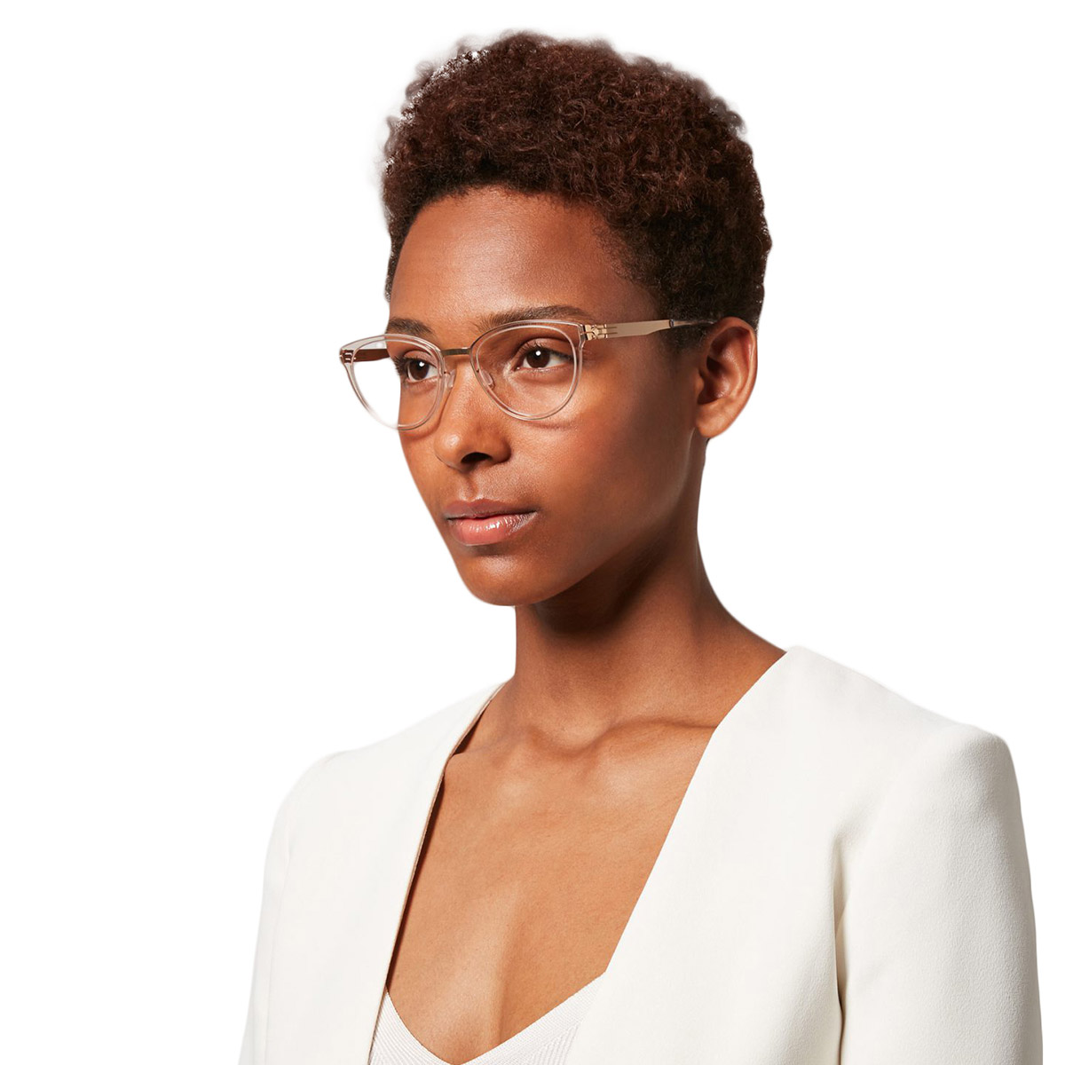 Ic! Berlin Beate J. Rosé-Gold-Ice-Tea Eyeglasses On Female Model 2