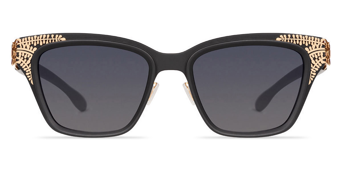 Ic! Berlin Bibhu 02 Rosé-Gold-Black-Matt Sunglasses Front View